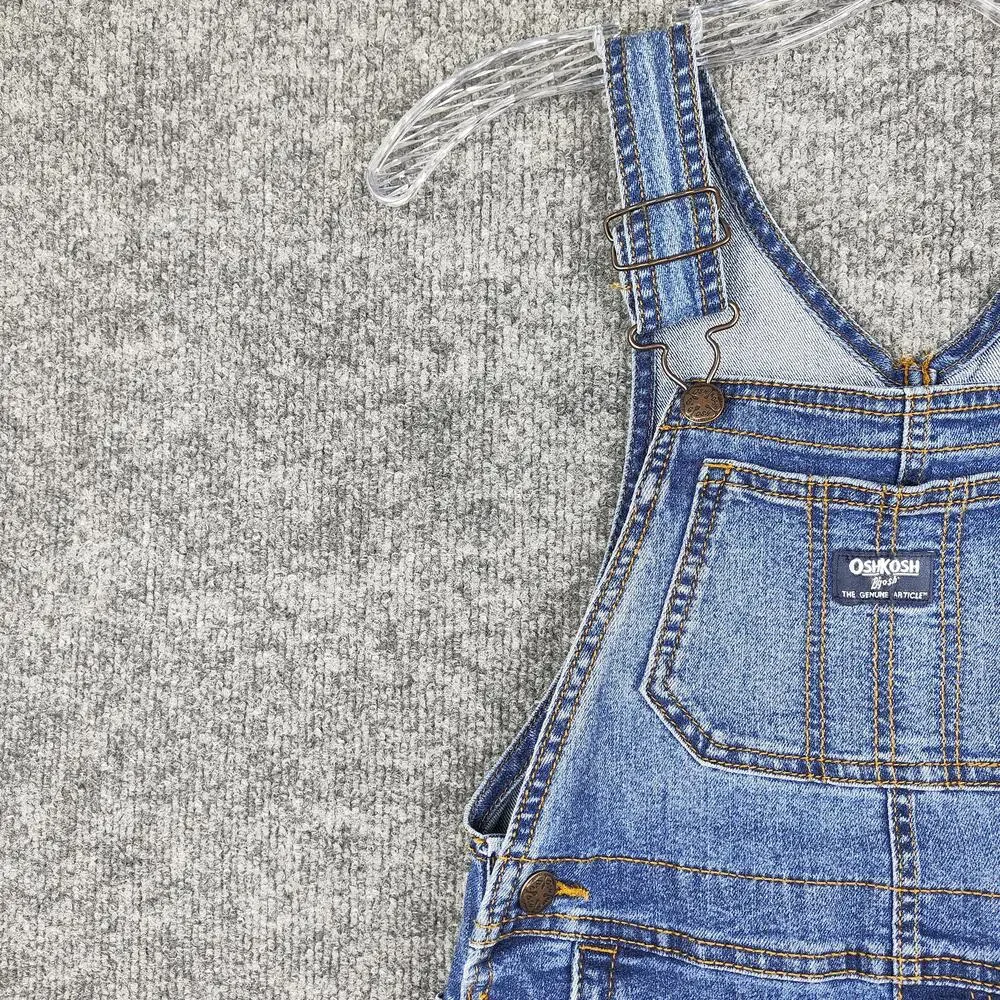 OshKosh B'gosh Overalls Toddler 5T Blue Denim Bib Adjustable Straps Jeans
